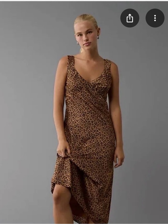 American Eagle Outfitters Dresses & Skirts - American Eagle Outfitters Leopard Print Midi Dress - Brown
